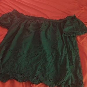 Old Navy Green Cold Shoulder Top